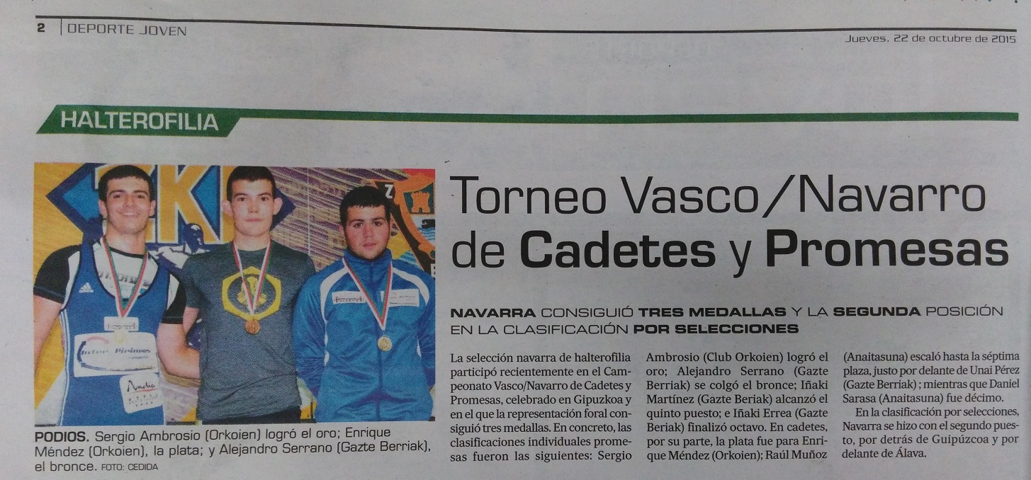 La halterofilia navarra en prensa